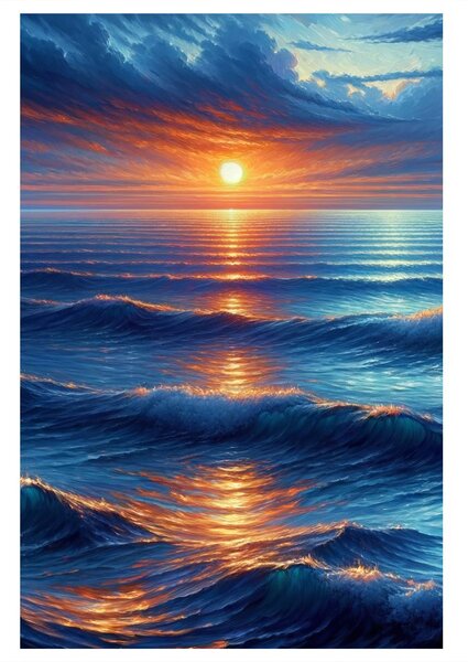 Quadro su tela – Riflesso del sole sulle onde