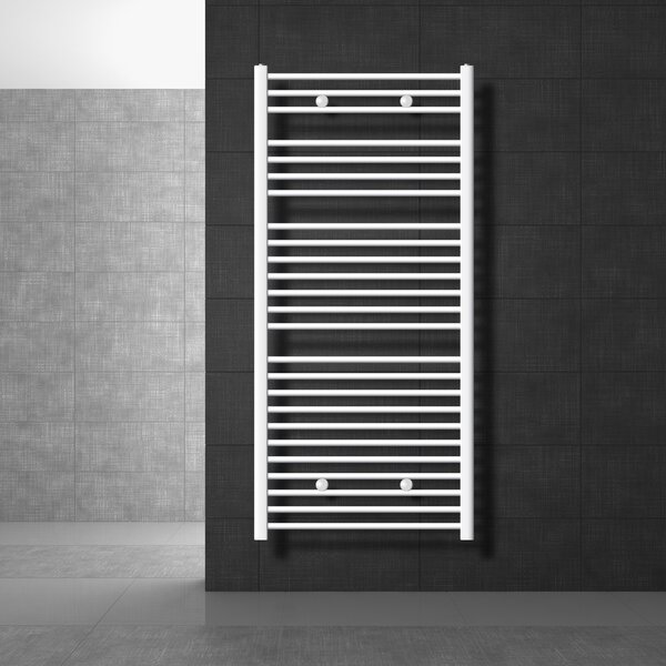 LuxeBath radiatore bagno 750 x 1500 mm - bianco - diritto con attacco laterale - radiatore scaldasalviette asciugacapelli, senza elemento riscaldante