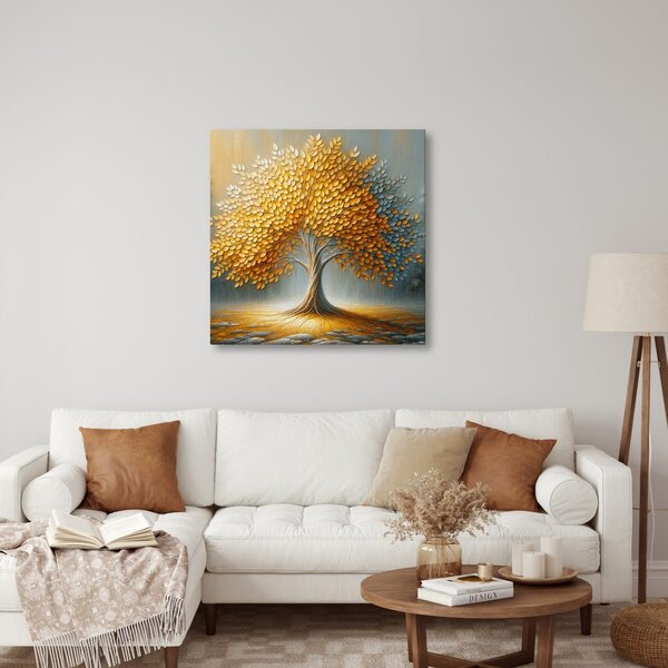 Quadro su tela – Albero della vita dorato in autunno