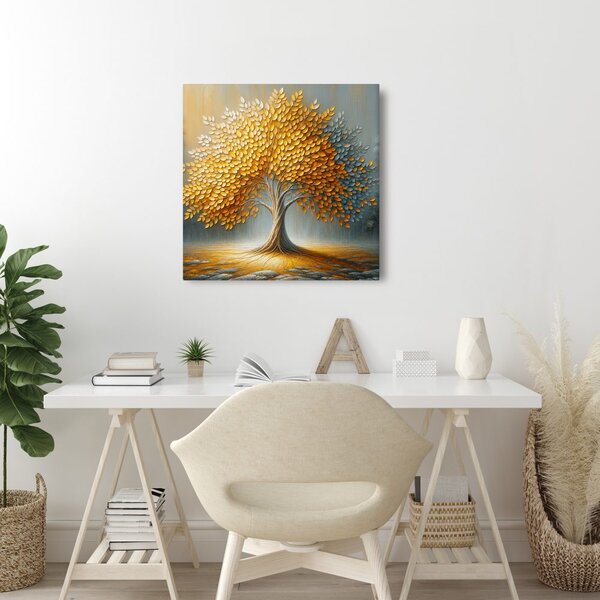 Quadro su tela – Albero della vita dorato in autunno