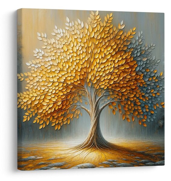 Quadro su tela – Albero della vita dorato in autunno