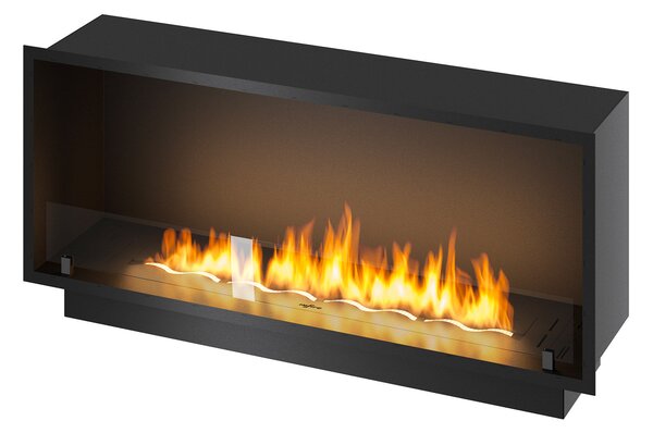 Camino a Bioetanolo da Incasso 124,4x59,4x30 cm Inside 1200 Slim Nero con Vetro