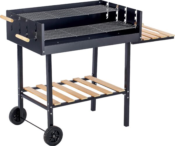 Barbecue a Carbone Carbonella 118x56x92 cm in Acciaio con Ruote Gaucho