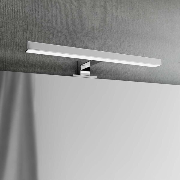 Lampada LED da Specchio 30cm Cromata 4W - Doppia Installazione Colore Bianco Caldo 3.000K