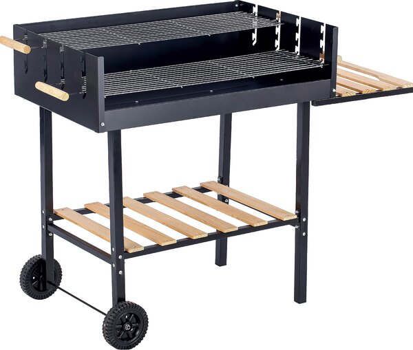 Barbecue a Carbone Carbonella 118x56x92 cm in Acciaio con Ruote Gaucho