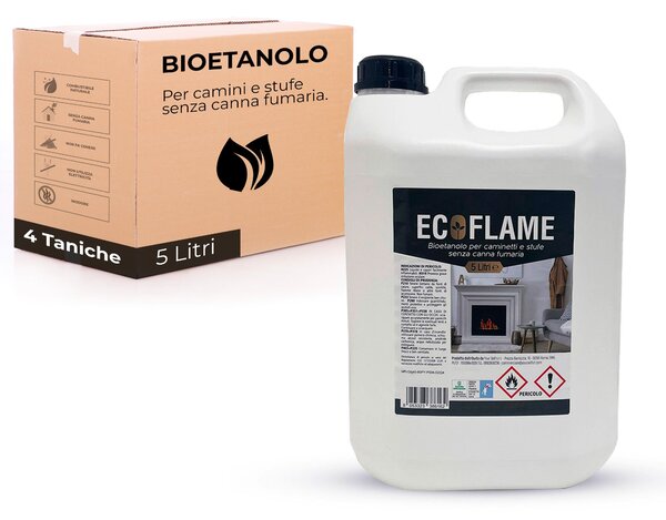Bioetanolo 20 Litri Combustibile Ecologico per Camini Caminetti Biocamini