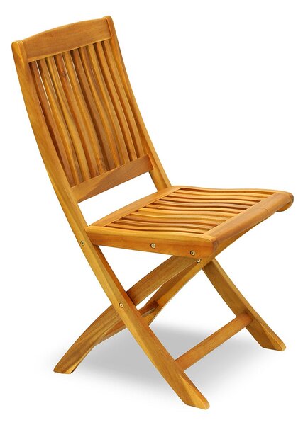 Sedia Phieghevole da Giardino 54x43x90 cm in Legno Dawei Naturale