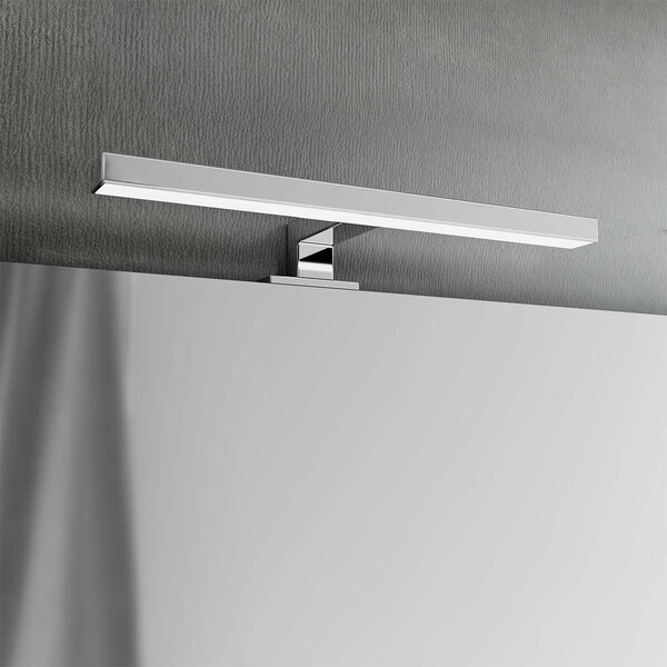 Lampada LED da Specchio 30cm Cromata 4W - Doppia Installazione Colore Bianco Caldo 3.000K