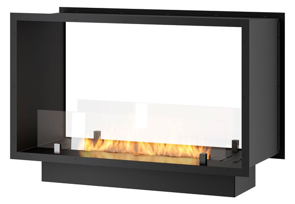 Camino a Bioetanolo da Incasso 83,5x58,5x35 cm Bifacciale 2 Side 800 Slim Nero con Vetro