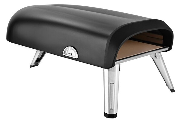 Forno Pizza a Gas 65x39,2x29 cm in Acciaio con Accessori Donna Nero