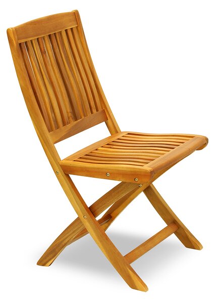 Sedia Phieghevole da Giardino 54x43x90 cm in Legno Dawei Naturale