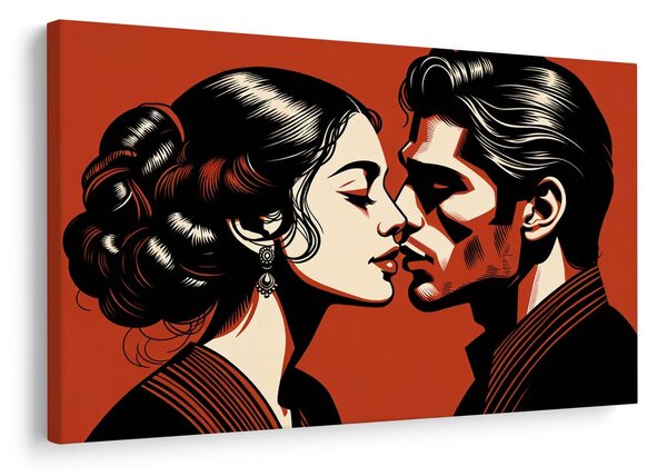 Quadro su tela – Bacio appassionato in rosso
