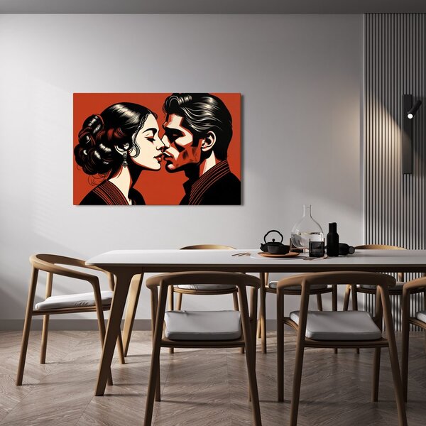 Quadro su tela – Bacio appassionato in rosso