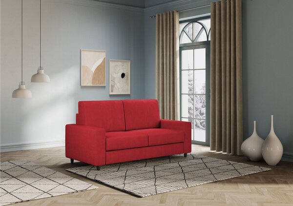 Divano 2 posti SARAK due sedute da 60cm misure esterne 148x85x h 85 cm - Kg 22 rivestimento completamente sfoderabile colore Rosso