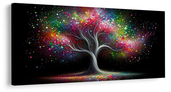 Quadro su tela – Albero della vita luminoso di notte