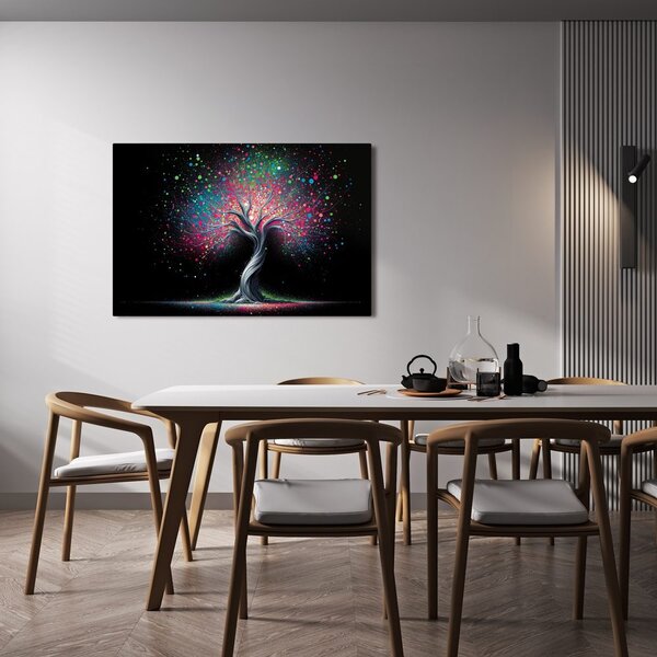 Quadro su tela – Albero della vita nell'universo colorato