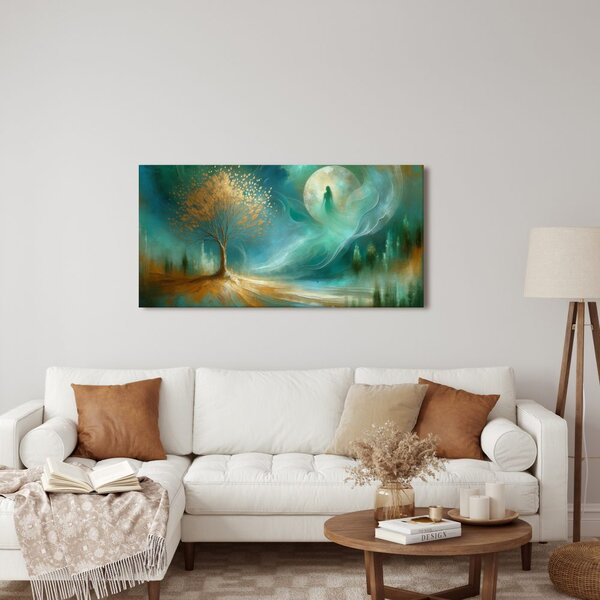 Quadro su tela – Magico albero della vita di notte