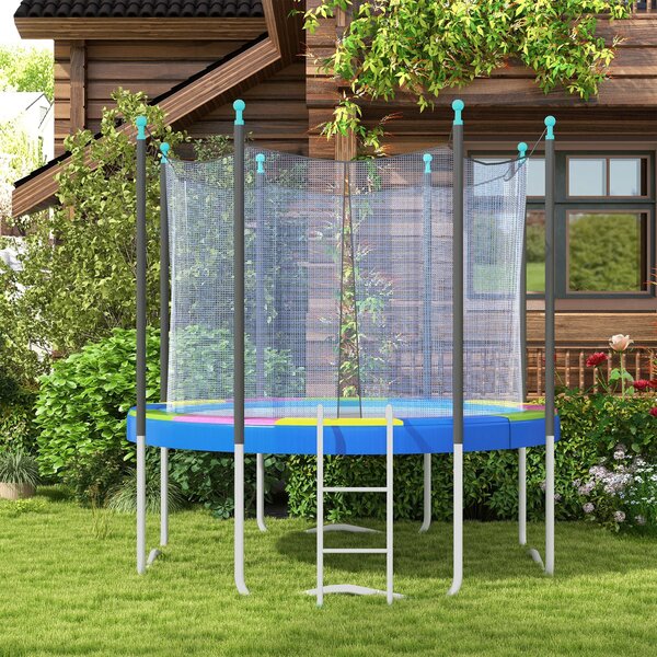 Copertura Tappeto Elastico Pieghevole e Portatile Ø366x30 cm in Plastica PE e Schiuma Multicolore