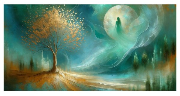 Quadro su tela – Magico albero della vita di notte