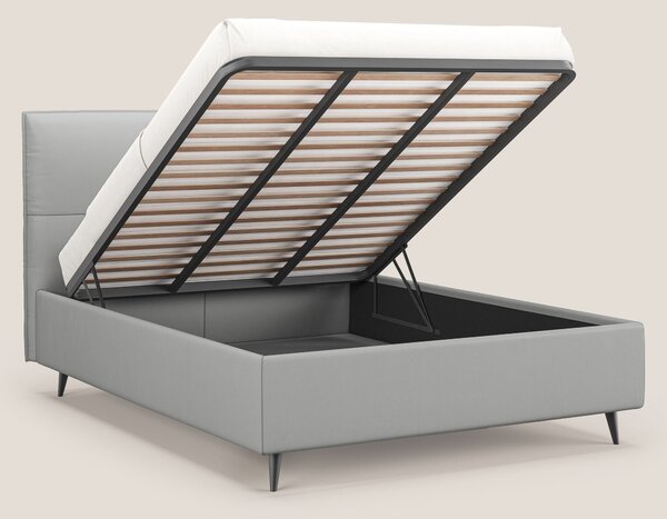 Greta letto contenitore dimensioni SLIM con testata trapuntata in ecop