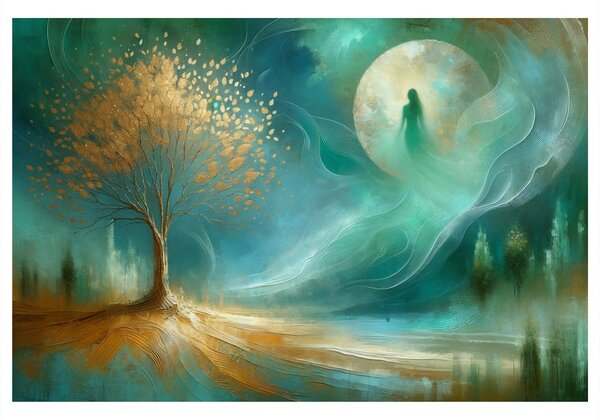 Quadro su tela – Albero della vita al chiaro di luna