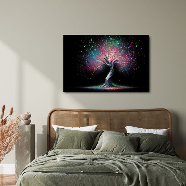 Quadro su tela – Albero della vita nell'universo colorato
