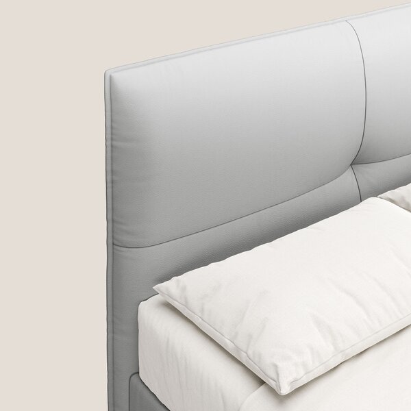 Greta letto contenitore dimensioni SLIM con testata trapuntata in ecop