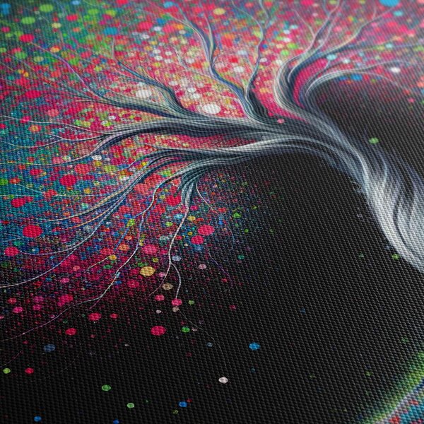 Quadro su tela – Albero della vita nell'universo colorato