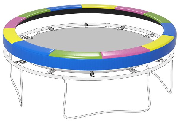 Copertura Tappeto Elastico Pieghevole e Portatile Ø366x30 cm in Plastica PE e Schiuma Multicolore