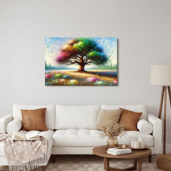 Quadro su tela – Albero della vita nel vortice di colori