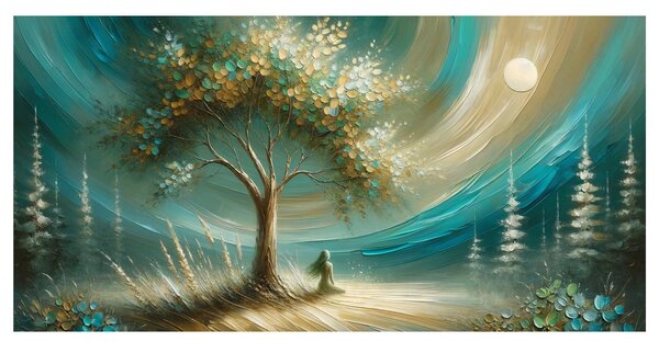 Quadro su tela – Meditazione sotto l'albero della vita