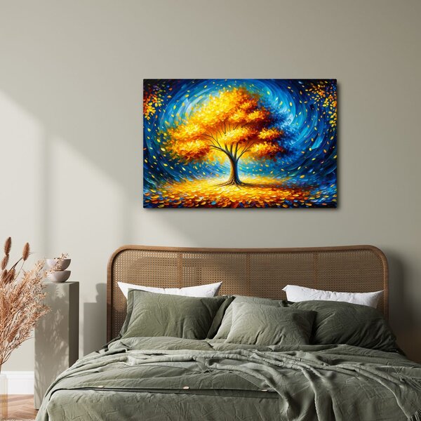 Quadro su tela – Albero della vita luminoso di notte