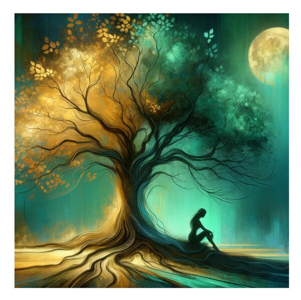 Quadro su tela – Notte serena sotto l'albero della vita