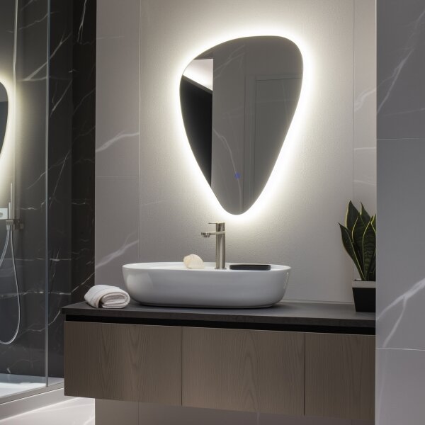 Brilagi - Specchio da bagno LED GOCCIA LED/19W/230V 67x50 cm IP44 CRI 90 dimmerabile +CCT