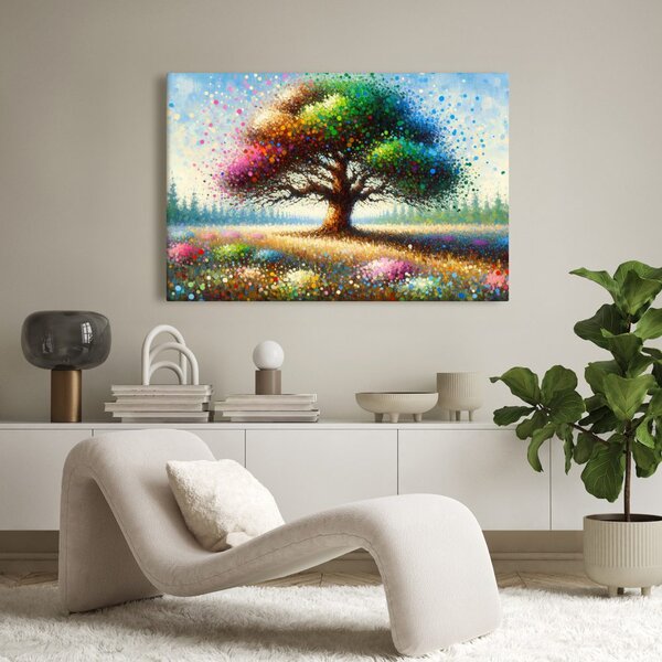 Quadro su tela – Albero della vita nel vortice di colori