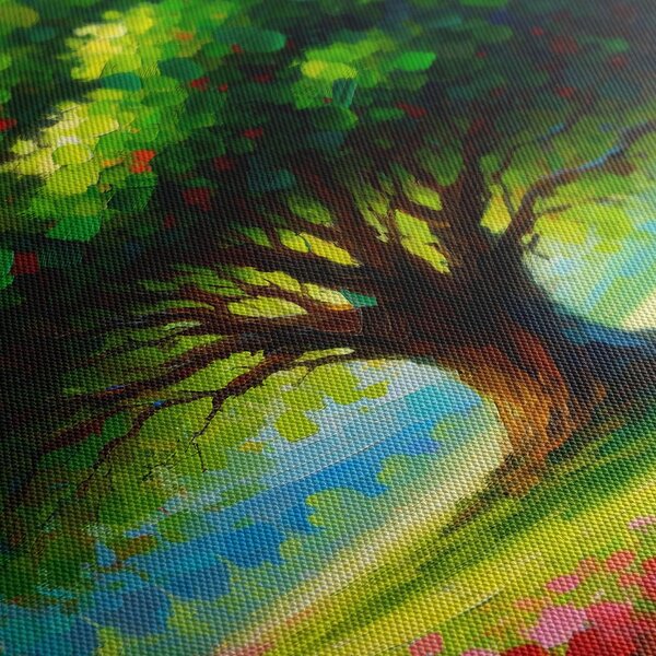Quadro su tela – Albero della vita colorato sul prato