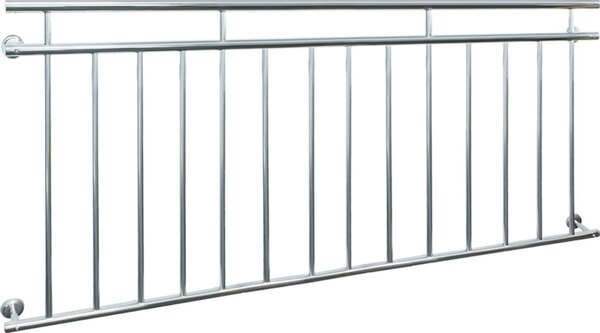 ECD Germany Balcone francese, 90x184 cm, con 14 barre di riempimento, lucido, ringhiera per balcone in acciaio inox