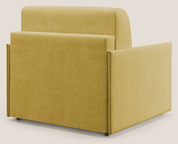 Evans poltrona letto in morbido tessuto impermeabile T02 giallo