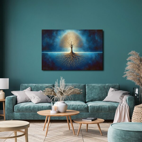 Quadro su tela – Albero della vita in blu