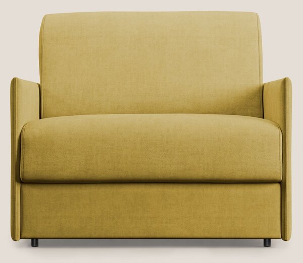 Evans poltrona letto in morbido tessuto impermeabile T02 giallo