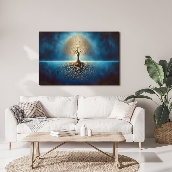 Quadro su tela – Albero della vita in blu