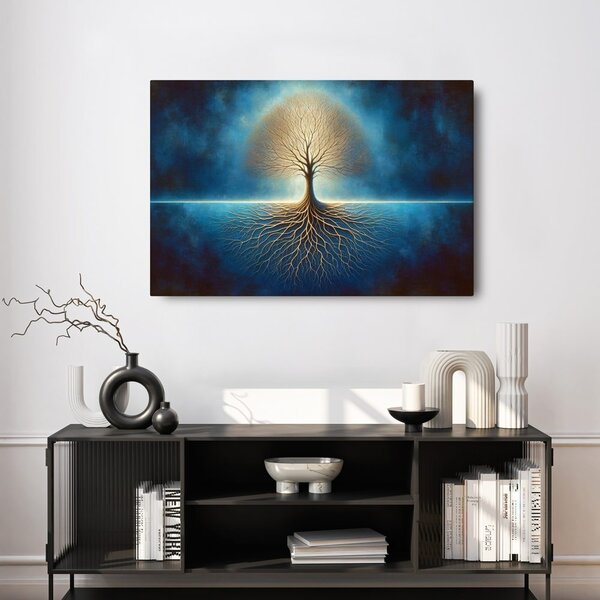 Quadro su tela – Albero della vita in blu