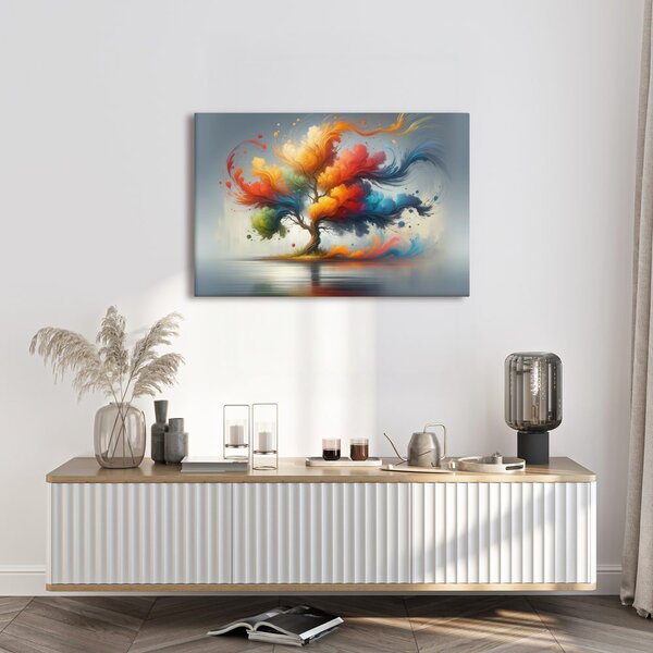 Quadro su tela – Albero della vita colorato in movimento