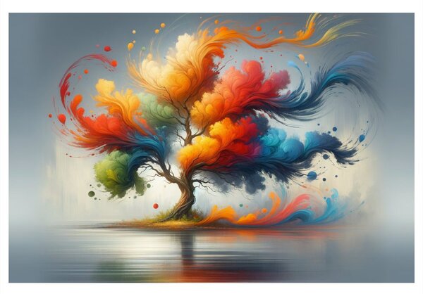 Quadro su tela – Albero della vita colorato in movimento