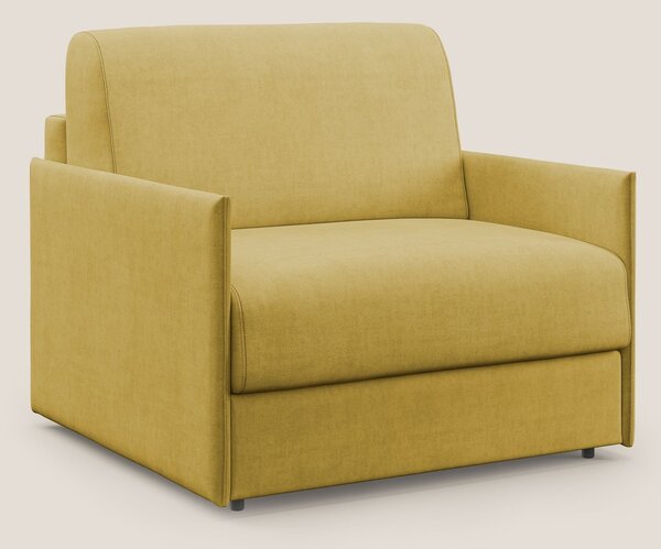 Evans poltrona letto in morbido tessuto impermeabile T02 giallo