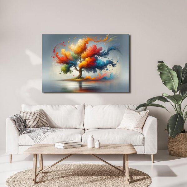 Quadro su tela – Albero della vita colorato in movimento