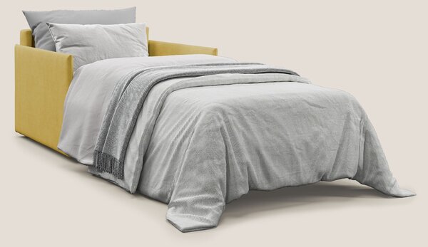Evans poltrona letto in morbido tessuto impermeabile T02 giallo