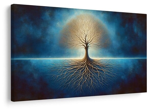 Quadro su tela – Albero della vita in blu