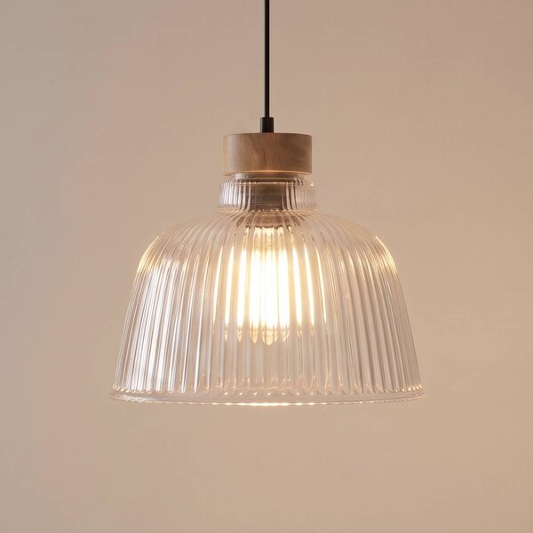 Lampada a sospensione Asta Lamkur, dimmerabile, Chiaro / Trasparente, Soggiorno / Sala da pranzo, Vetro, Lampada a sospensione