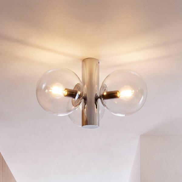 Plafoniera soffitto Sferio Lamkur, dimmerabile, Cromo / Argento, Soggiorno / Sala da pranzo, Vetro, Plafoniera
